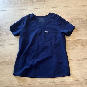 Figs Catarina One Pocket V-Neck Navy Blue Scrub Top Size M